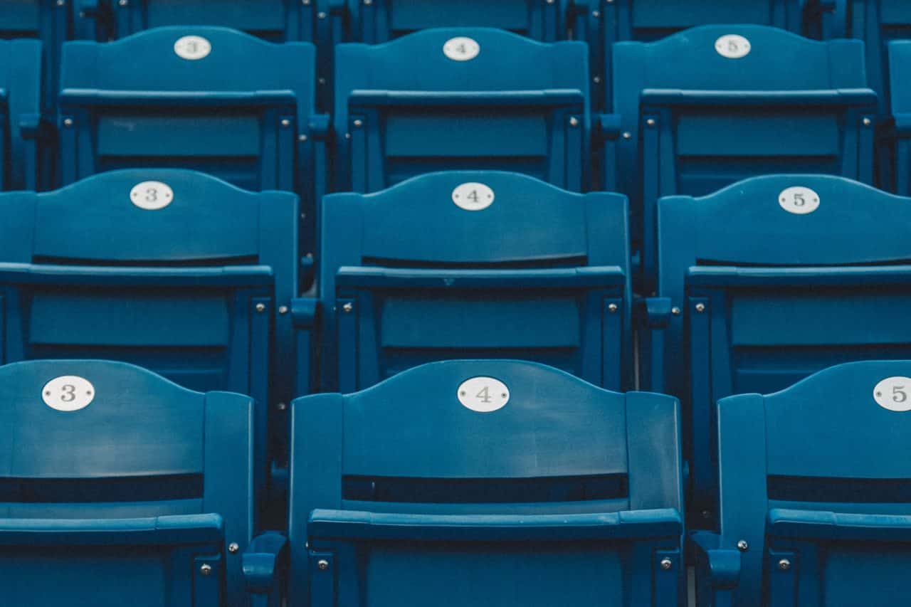 Sports stadium seats used by sponsors who receive game tickets